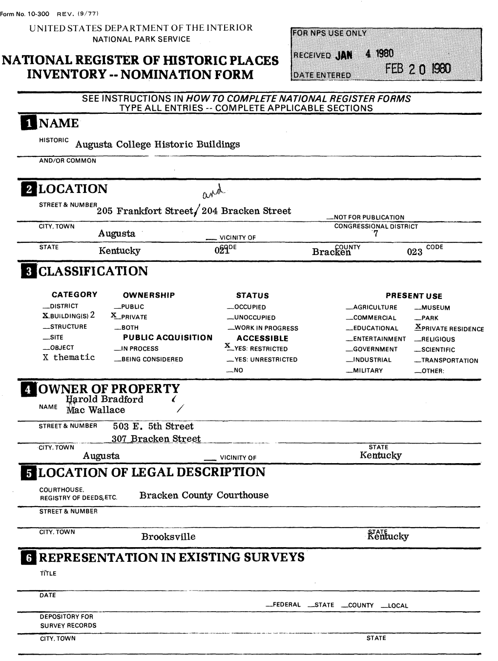 Location of Legal Description