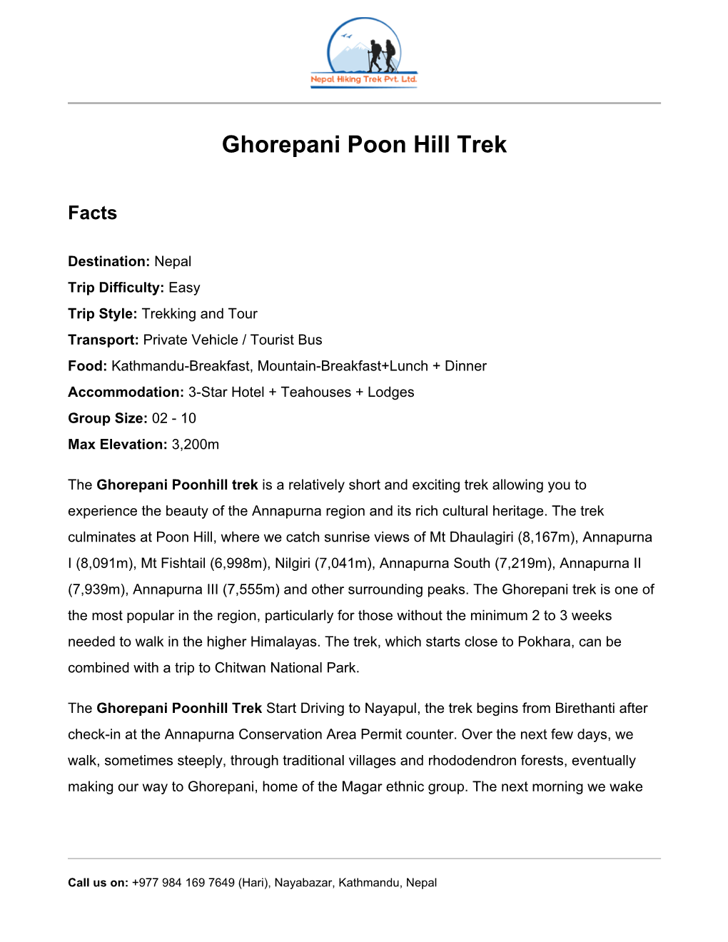 Ghorepani Poon Hill Trek