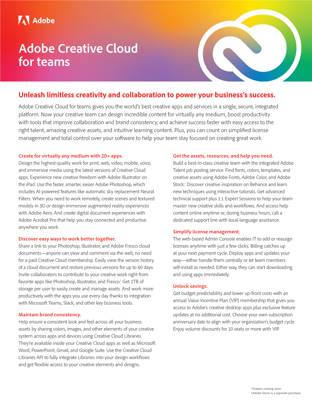 Creative Cloud Team Overview