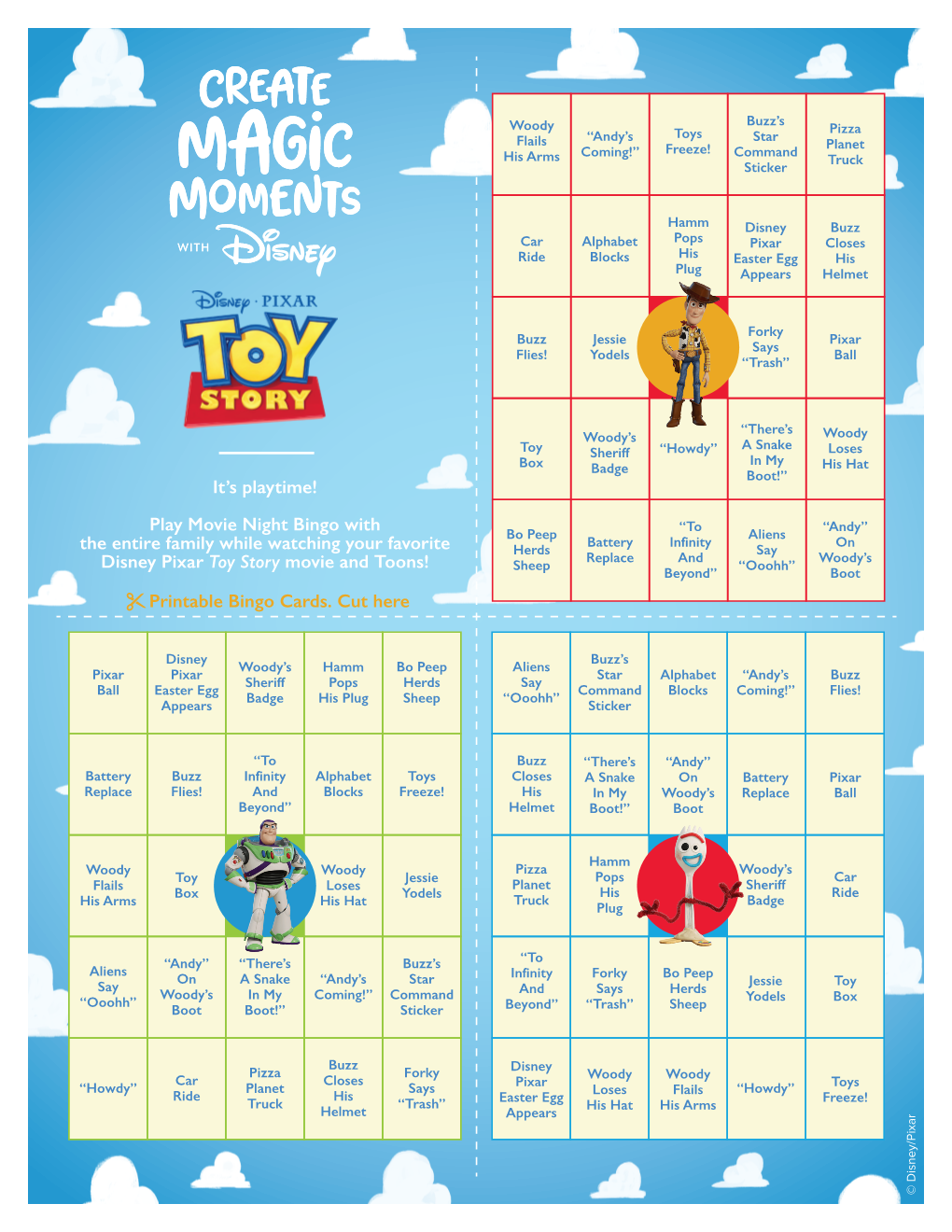 It's Playtime! Play Movie Night Bingo with the Entire Family While Watching
