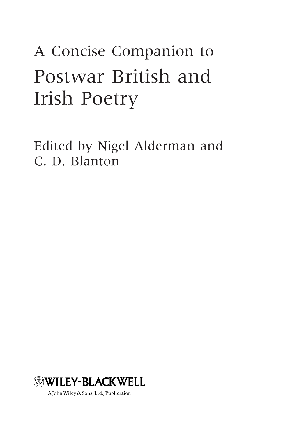 Postwar British and Irish Poetry