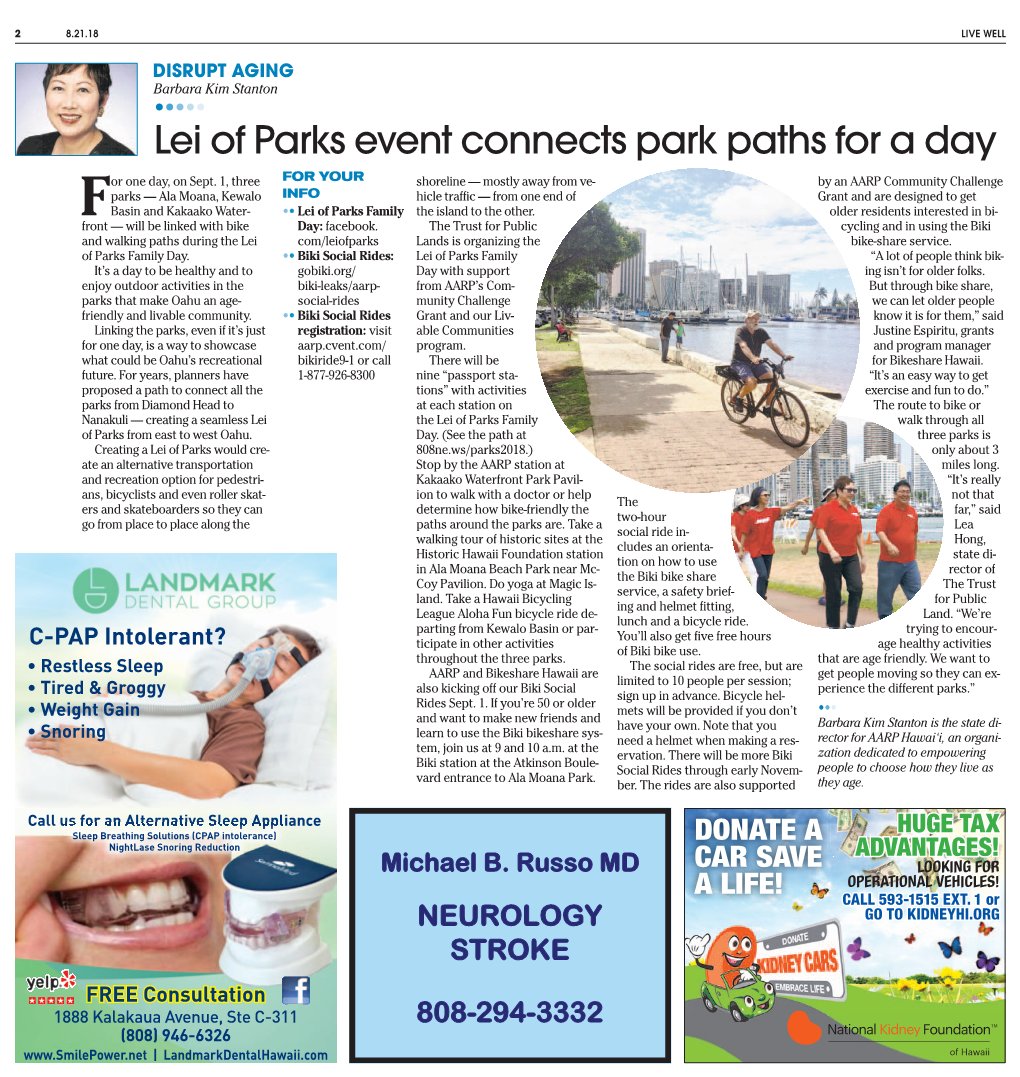 Lei of Parks Event Connects Park Paths for a Day