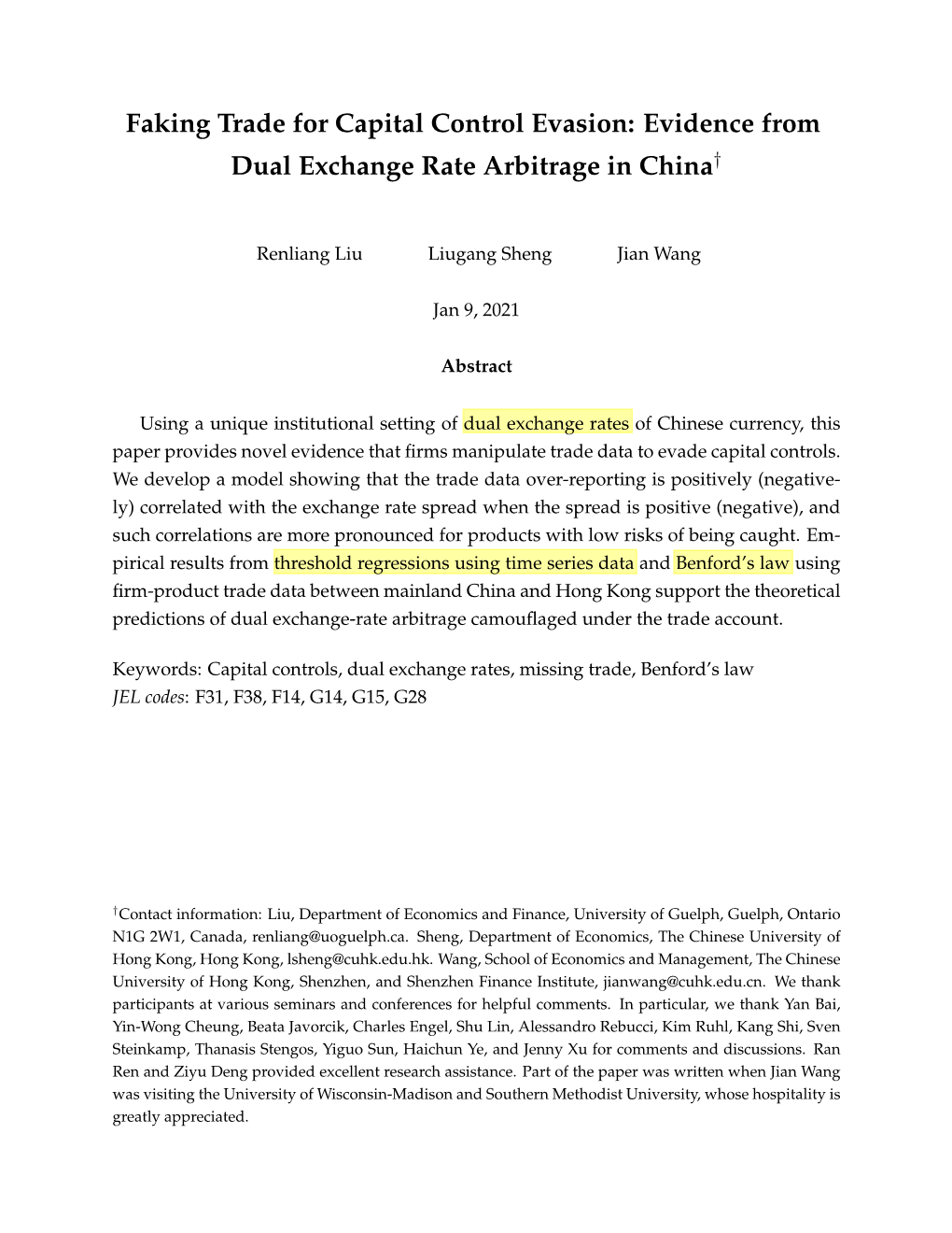 Faking Trade for Capital Control Evasion: Evidence from Dual Exchange Rate Arbitrage in China†