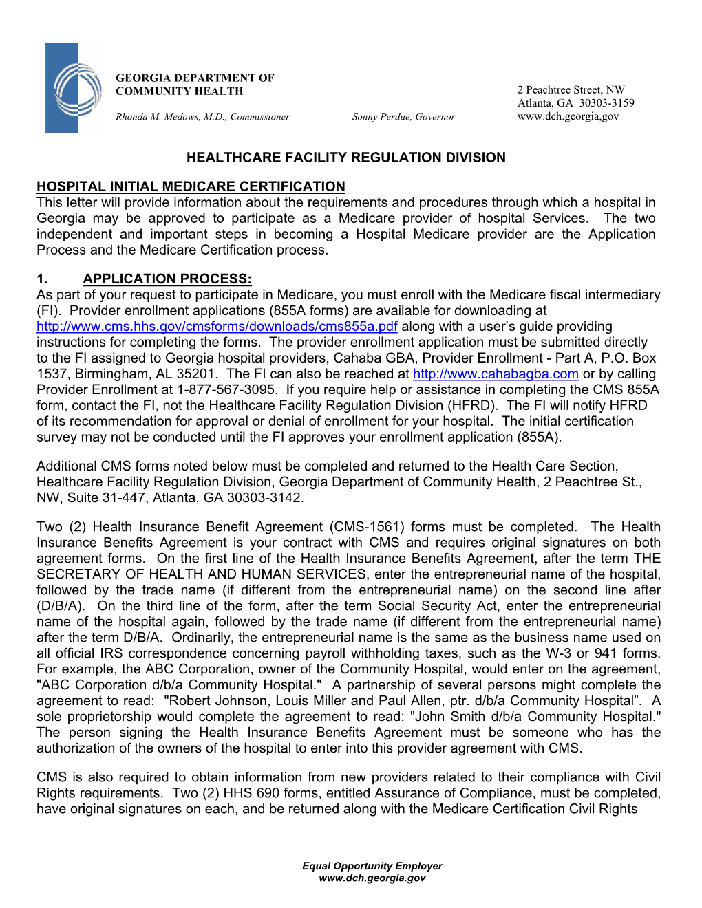 Healthcare Facility Regulation Division Hospital