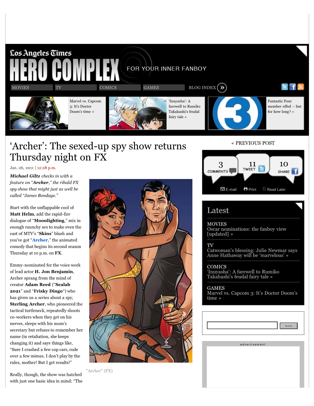 Archer’: the Sexed-Up Spy Show Returns « PREVIOUS POST Thursday Night on FX Jan