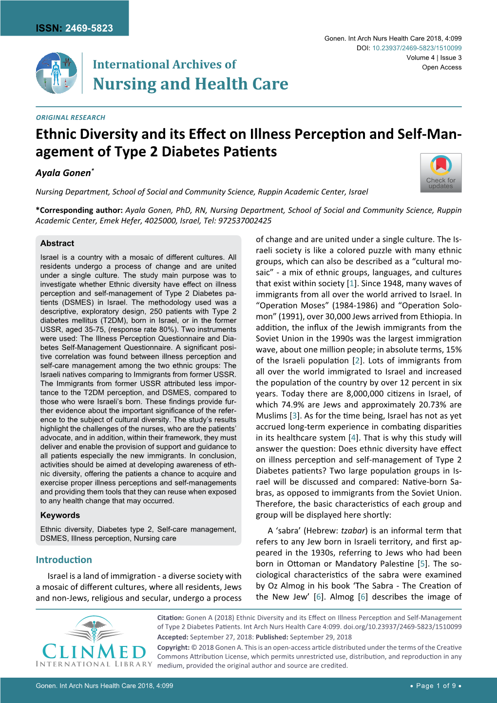 Ethnic Diversity and Its Effect on Illness Perception and Self