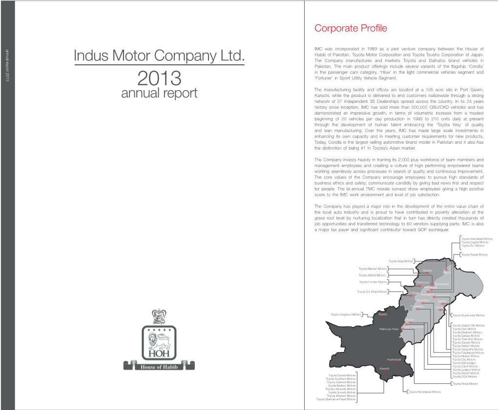 Indus Motor Company Ltd. Company Motor Indus