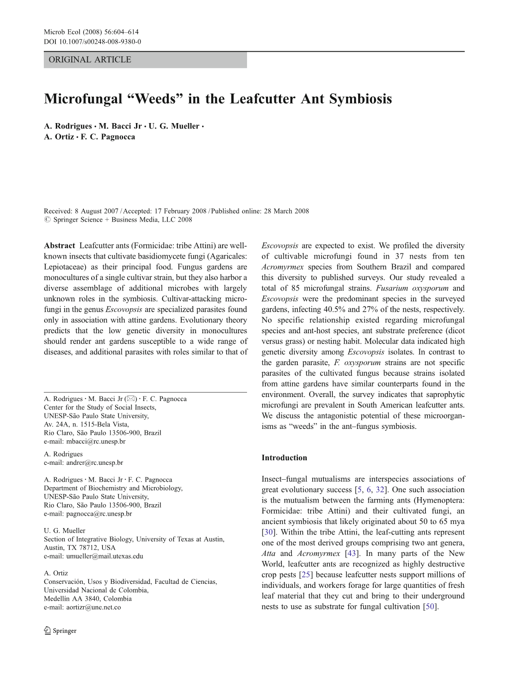 In the Leafcutter Ant Symbiosis