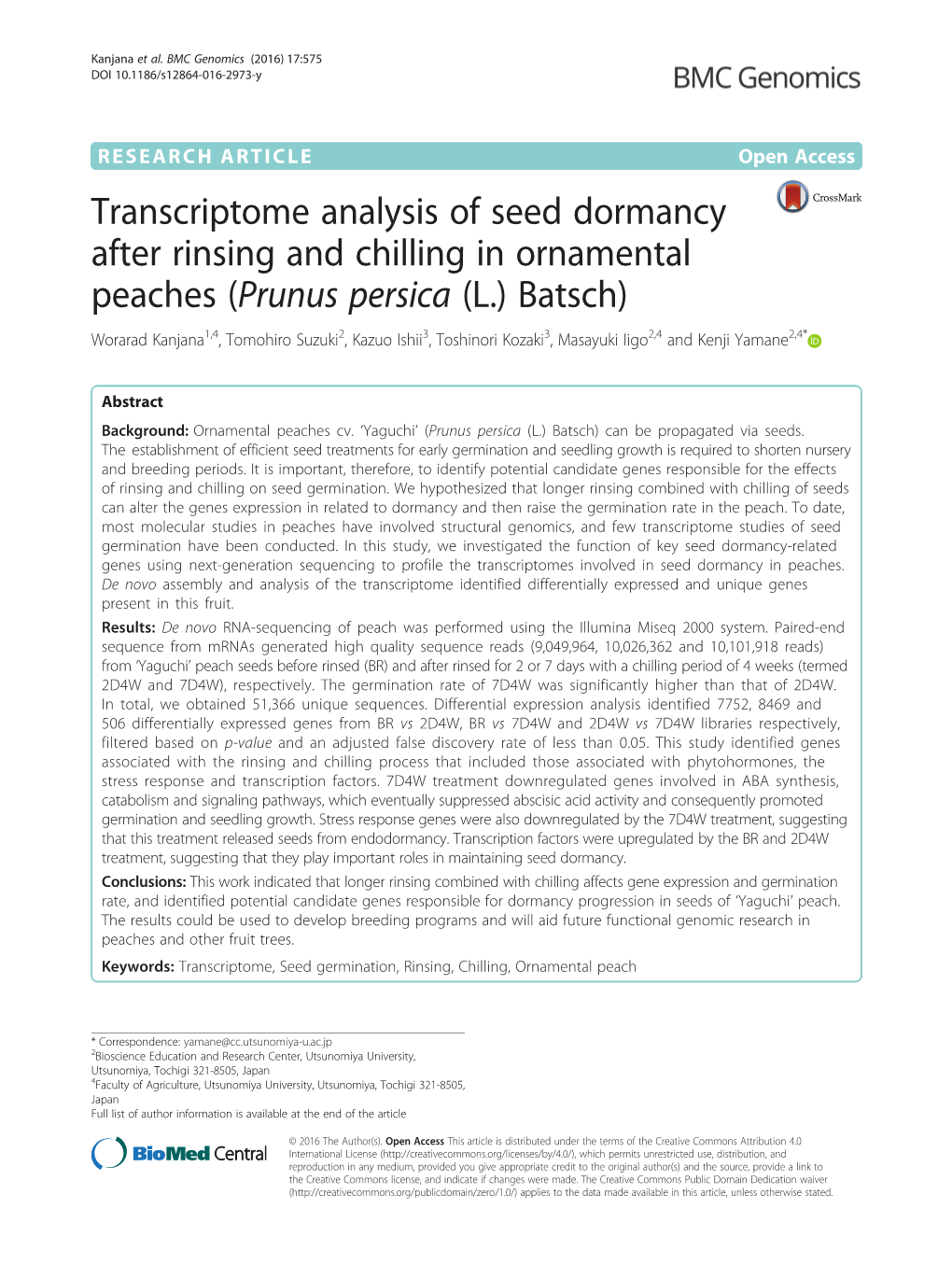 Transcriptome Analysis of Seed Dormancy After