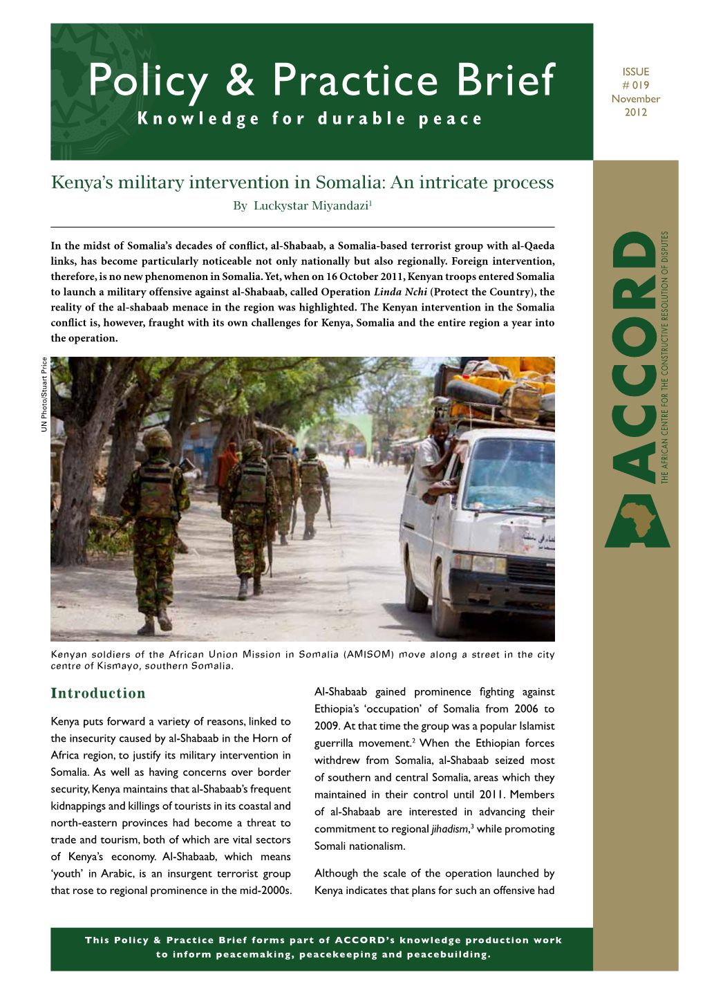 Kenya's Military Intervention in Somalia