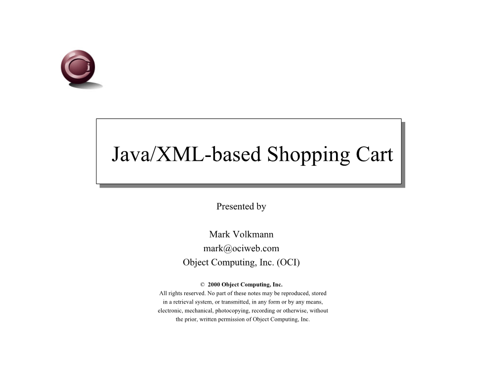 Java/XML-Based Shopping Cart