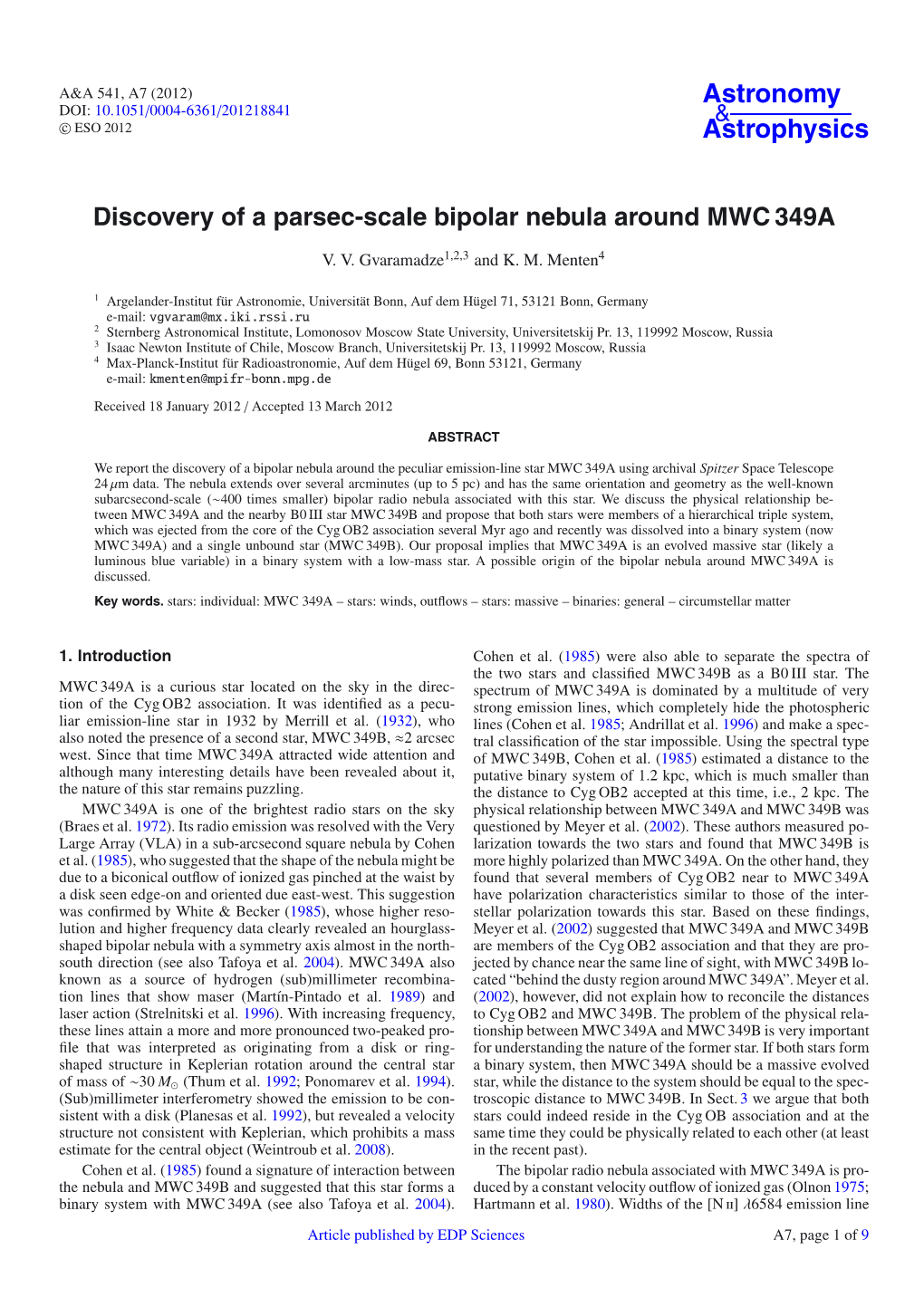 Discovery of a Parsec-Scale Bipolar Nebula Around MWC 349A