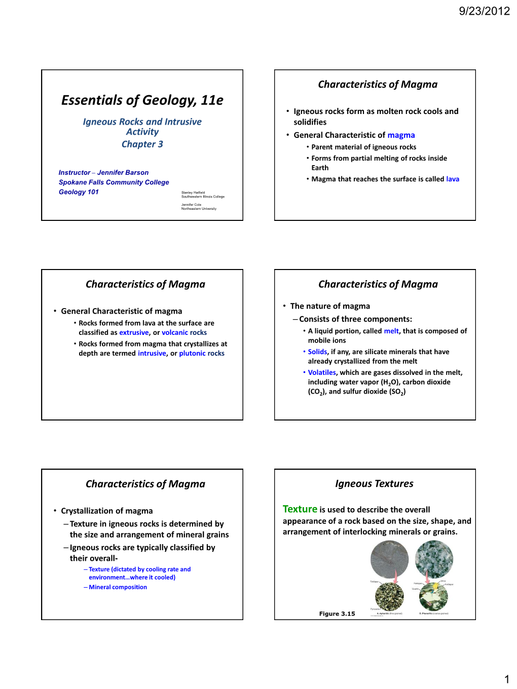 Chapter 3 Lecture Powerpoint Handout