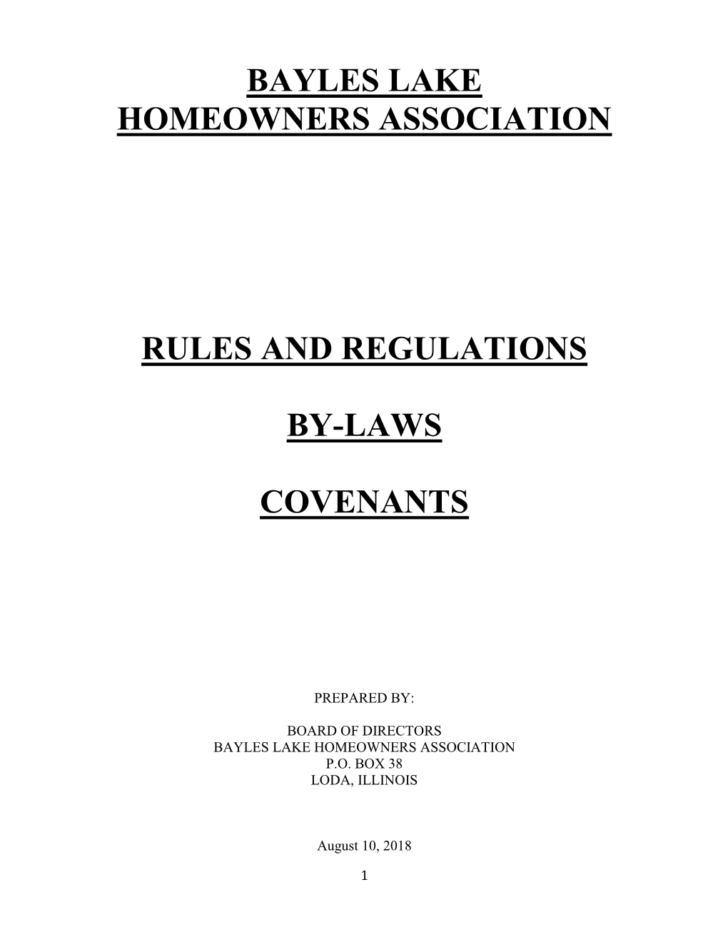 Bayles Lake Homeowners Association