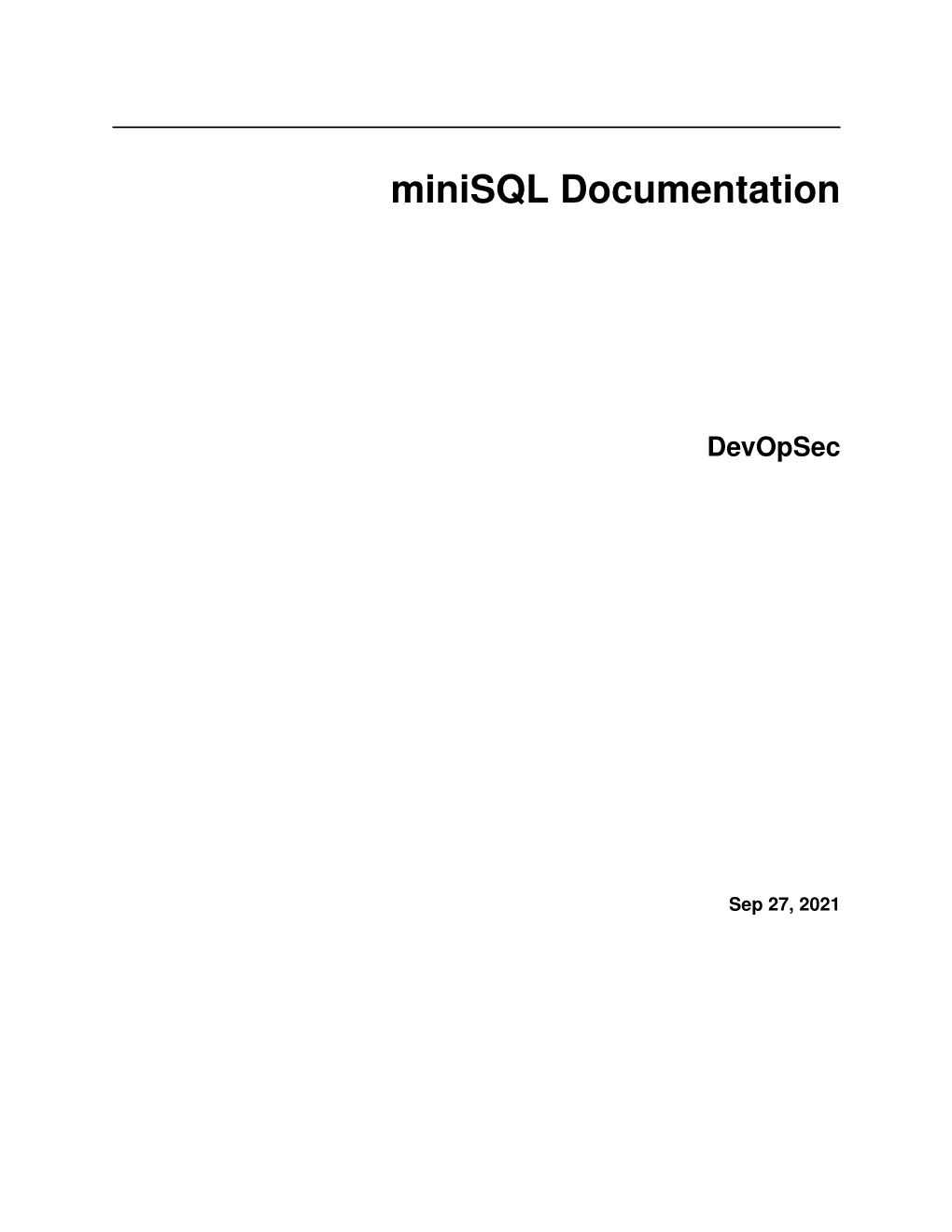 Minisql Documentation