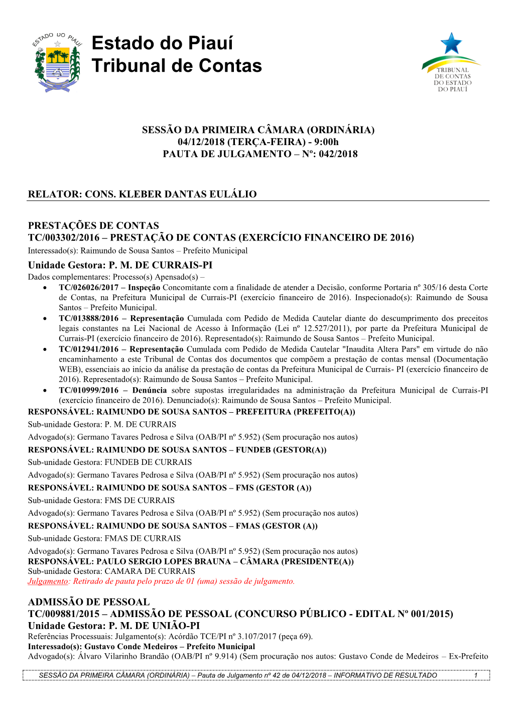 Estado Do Piauí Tribunal De Contas