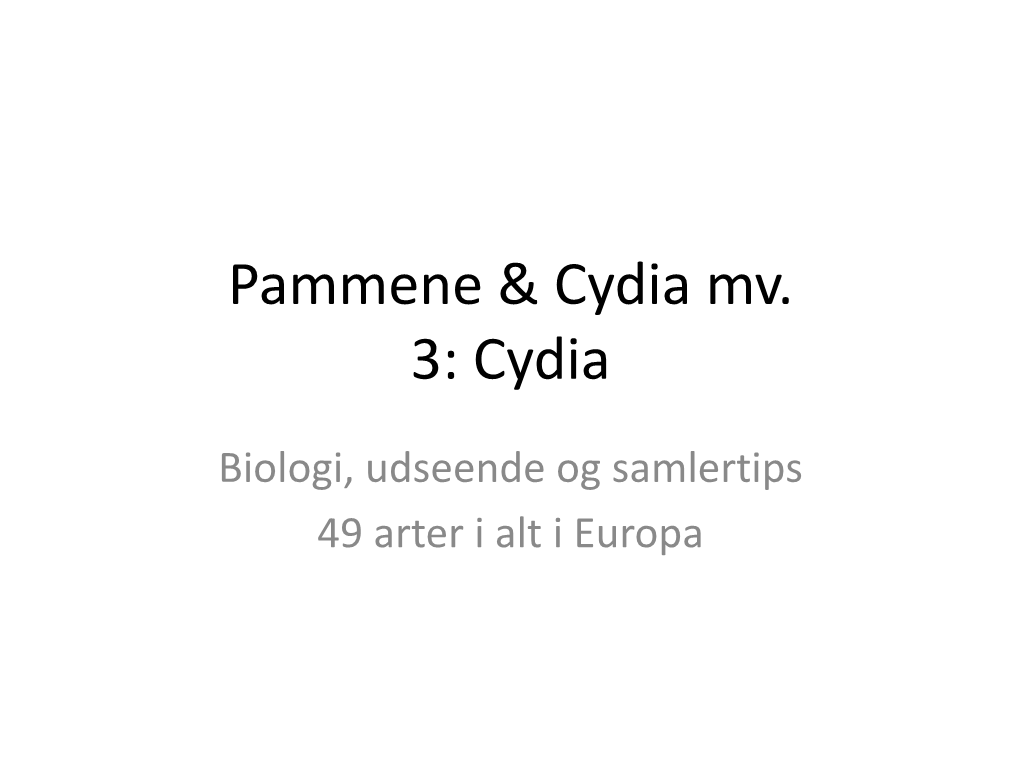 Pammene & Cydia Mv. 3: Cydia