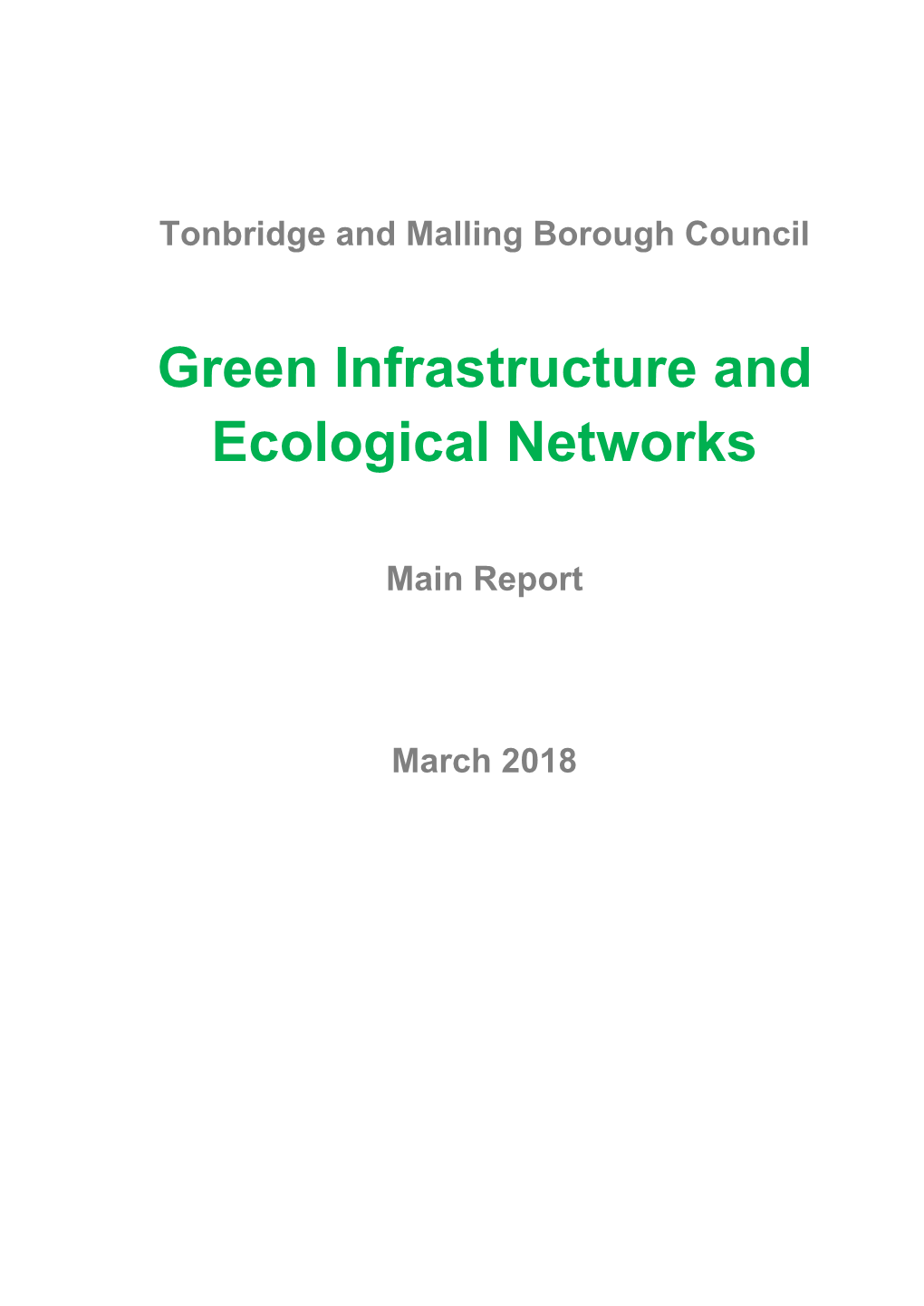 Green Infrastructure and Ecological Networks