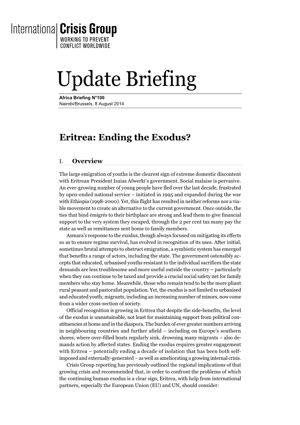 Eritrea: Ending the Exodus?