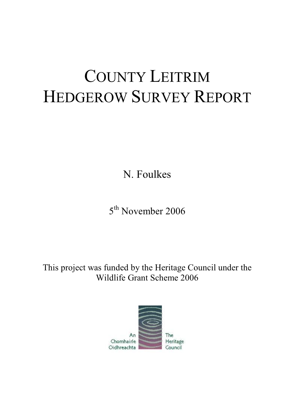 County Leitrim Hedgerow Survey Report