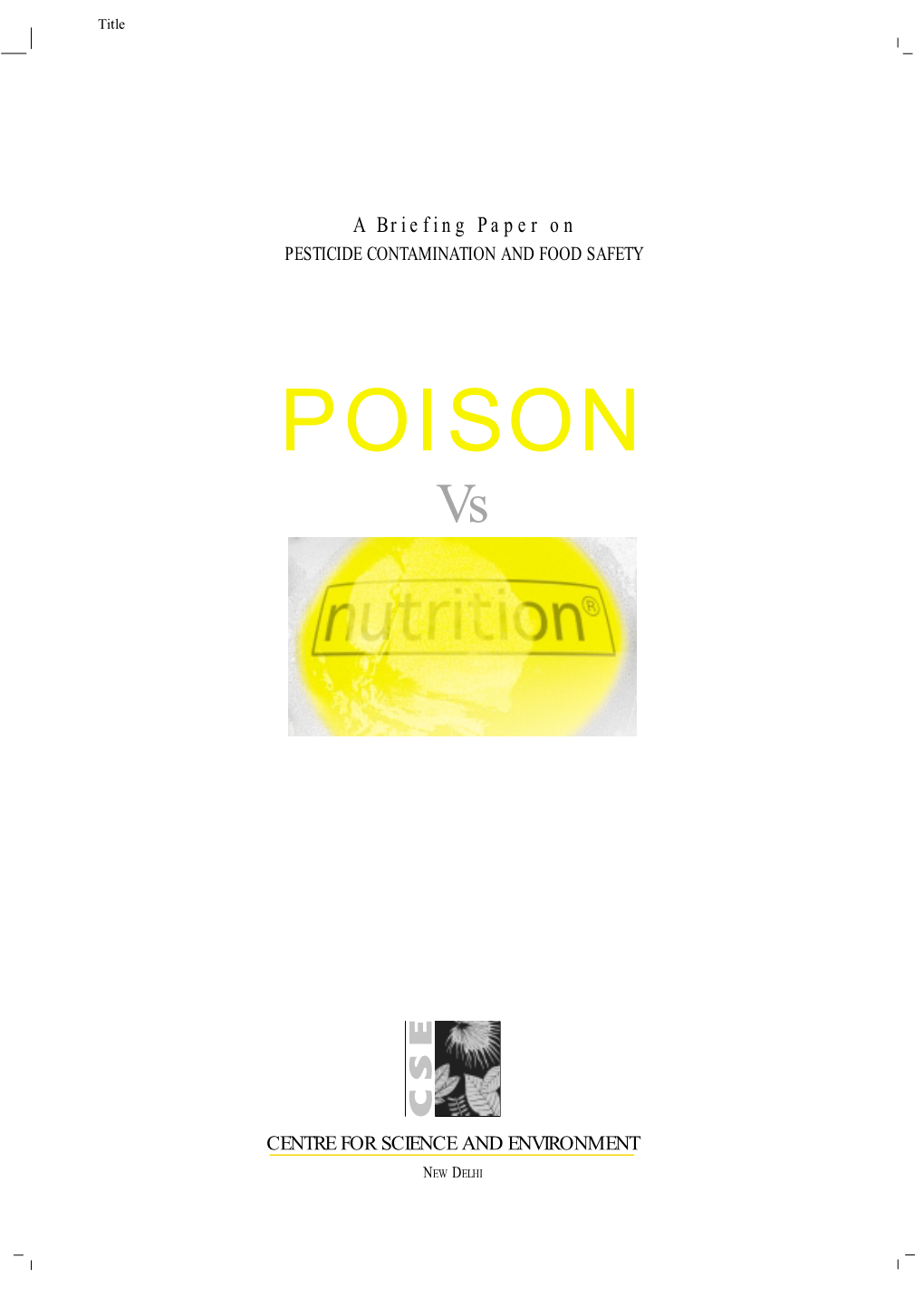 Poison Vs. Nutrition