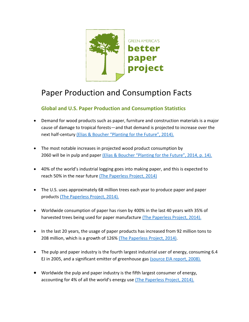 Paper Production and Consumption Facts