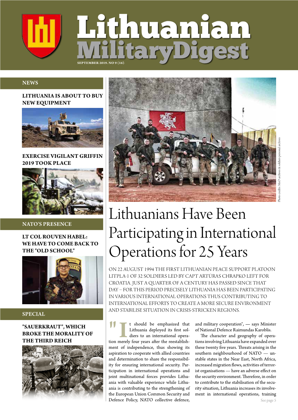 Lithuanians Have Been Participating in International Operations for 25