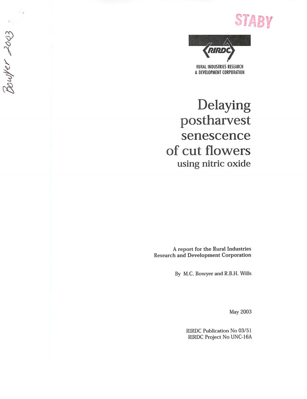 Delaying Postharvest Senescence of Cut Flowers Using Nitric Oxide