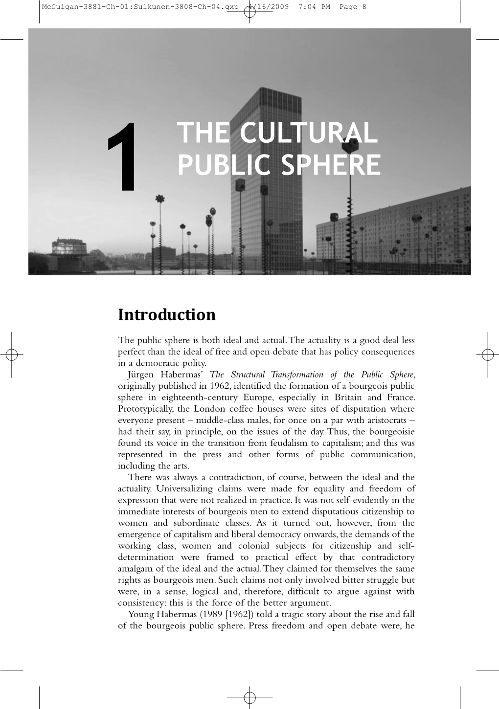 1 the Cultural Public Sphere