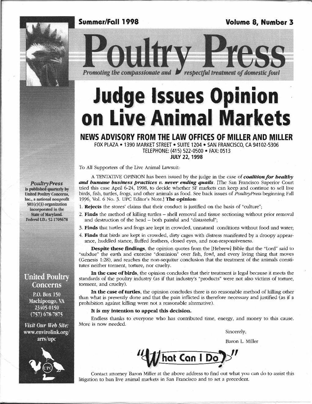 UPC Summer/Fall 1998 Poultry Press