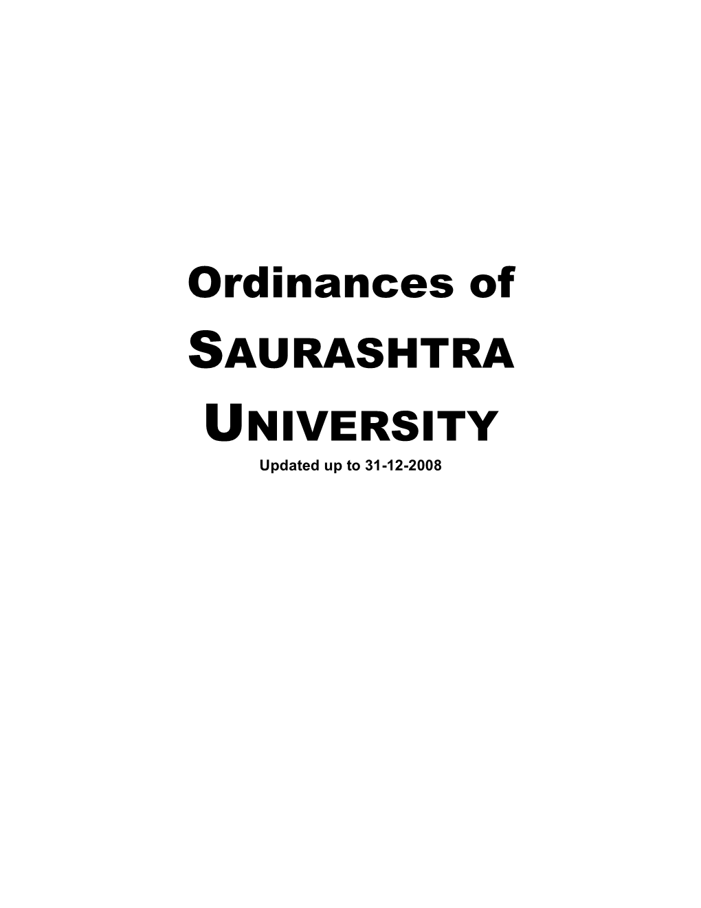 Ordinances of Saurashtra University