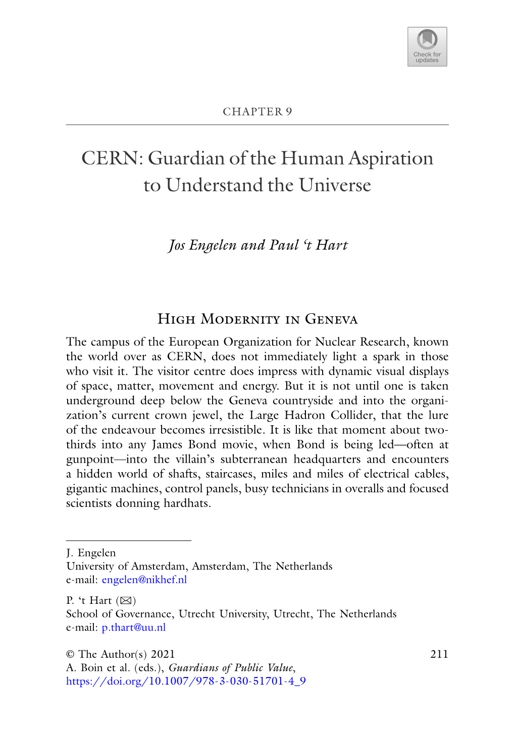 CERN: Guardian of the Human Aspiration to Understand the Universe
