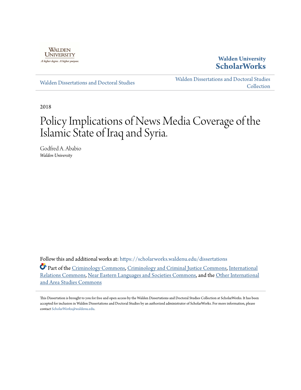 Policy Implications of News Media Coverage of the Islamic State of Iraq and Syria