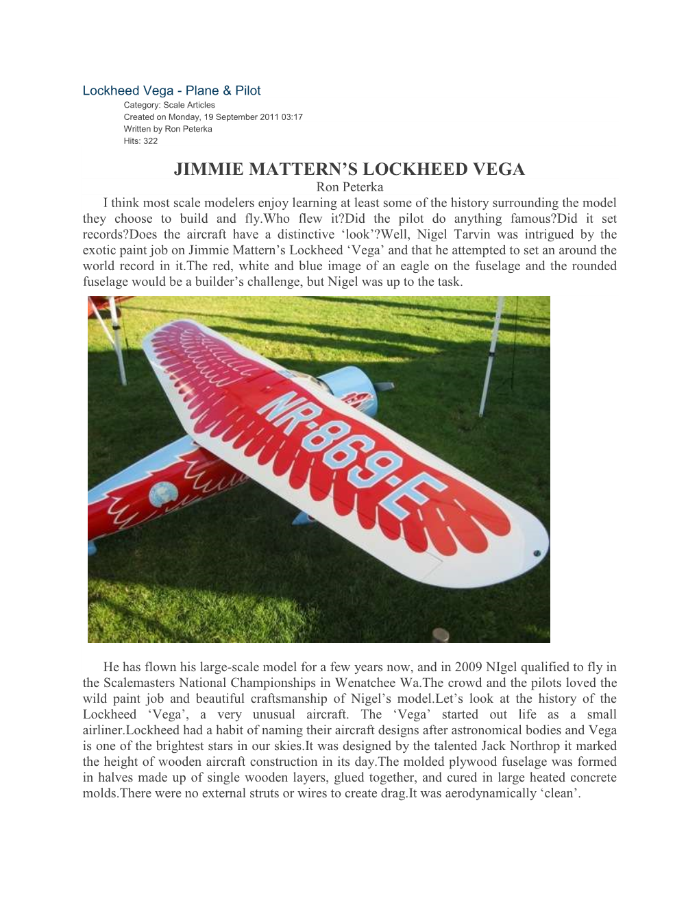 Jimmie Mattern's Lockheed Vega