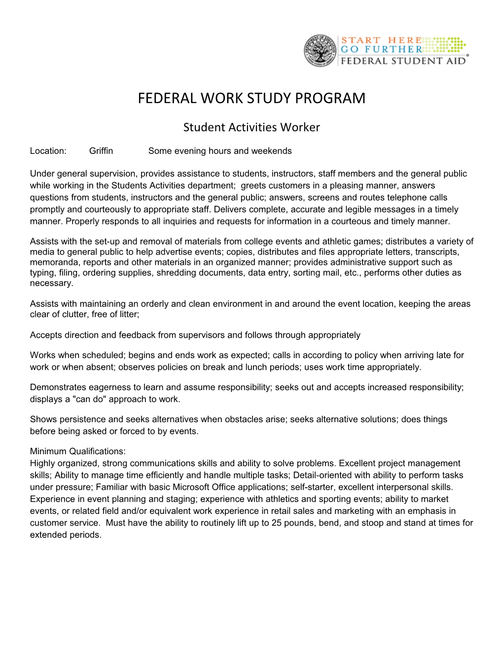 Federal Work Study Program s1