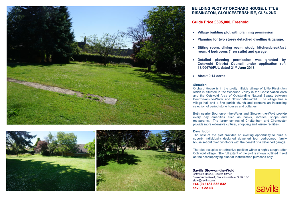 Guide Price £395,000, Freehold BUILDING PLOT at ORCHARD