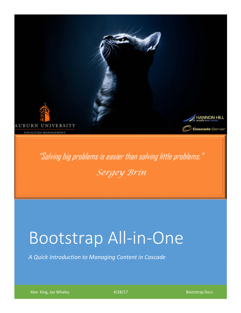 Bootstrap All-In-One a Quick Introduction to Managing Content in Cascade