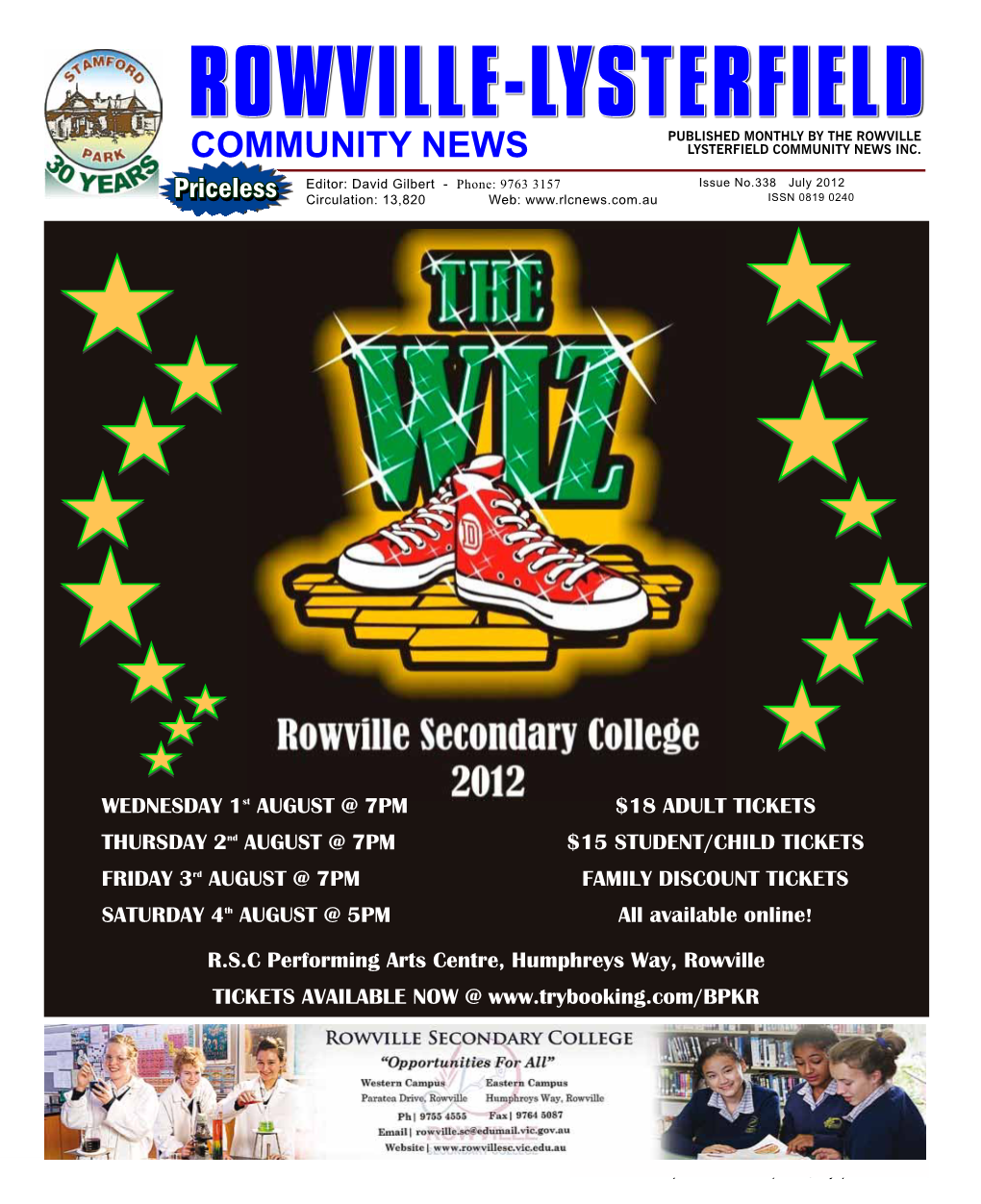 Rowville-Lysterfield Published Monthly by the Rowville Community News Lysterfield Community News Inc