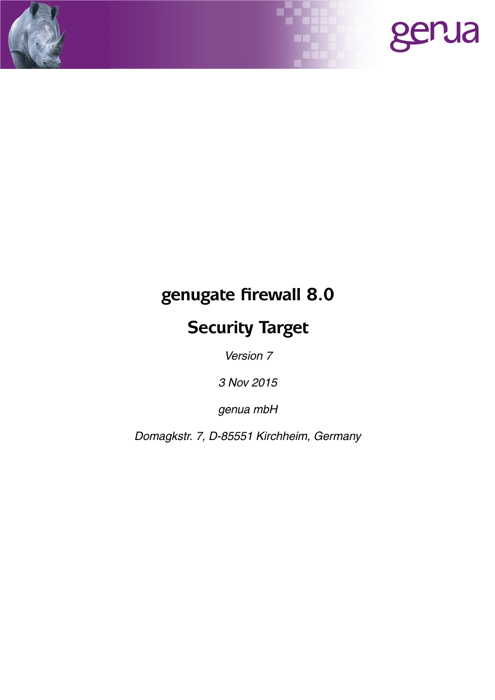 Genugate Firewall 8.0 Security Target