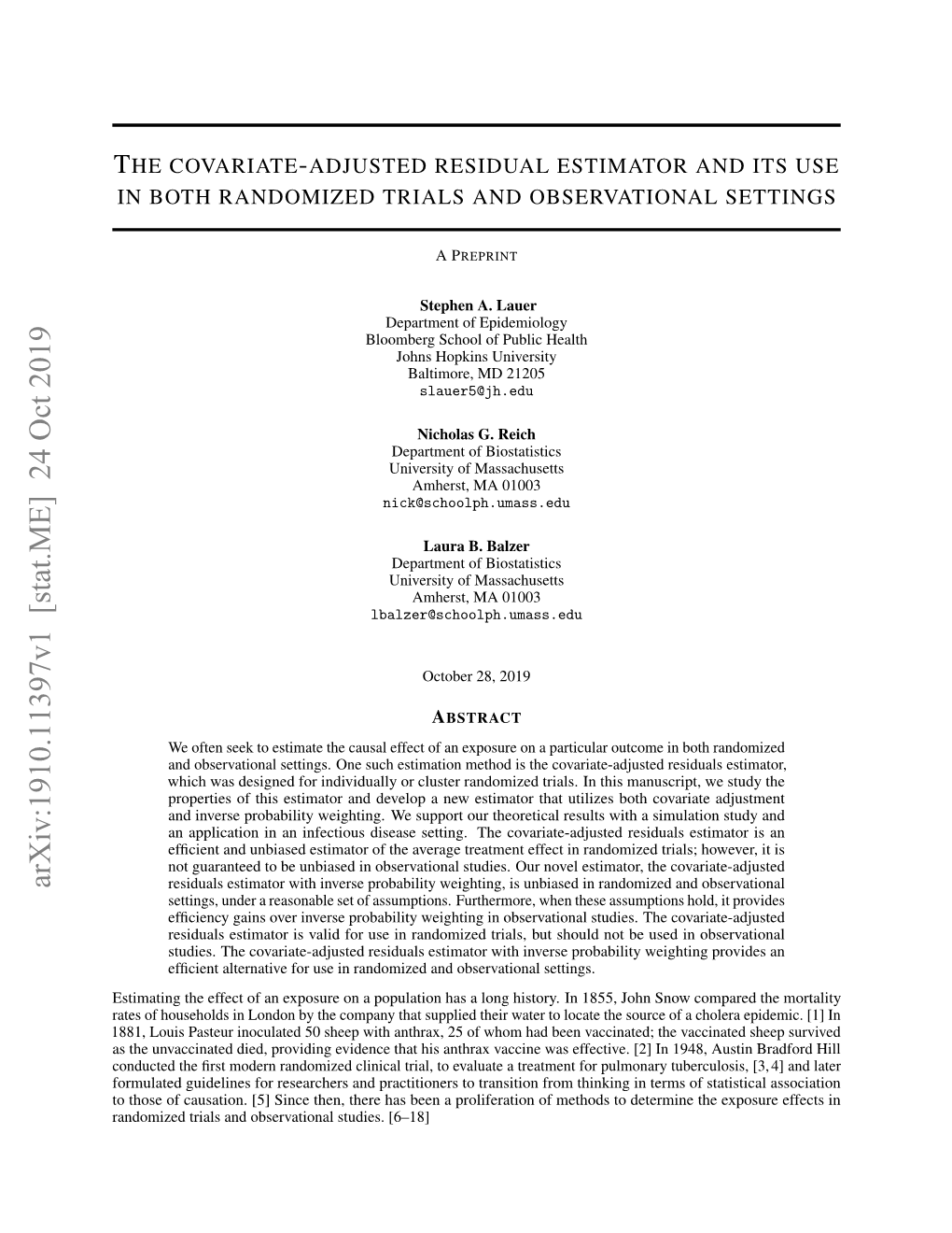 The Covariate-Adjusted Residual Estimator and Its