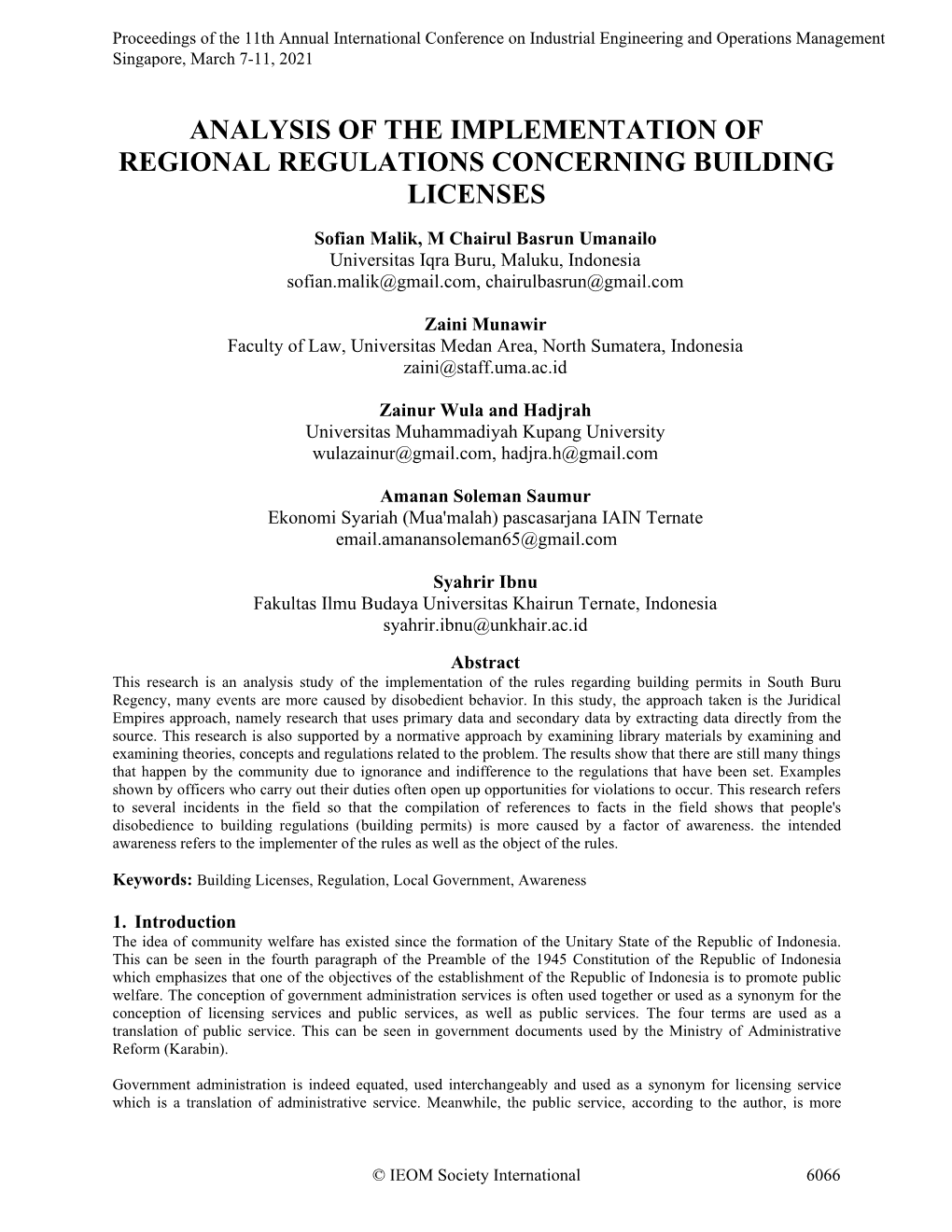 Analysis of the Implementation of Regional Regulations Concerning Building Licenses