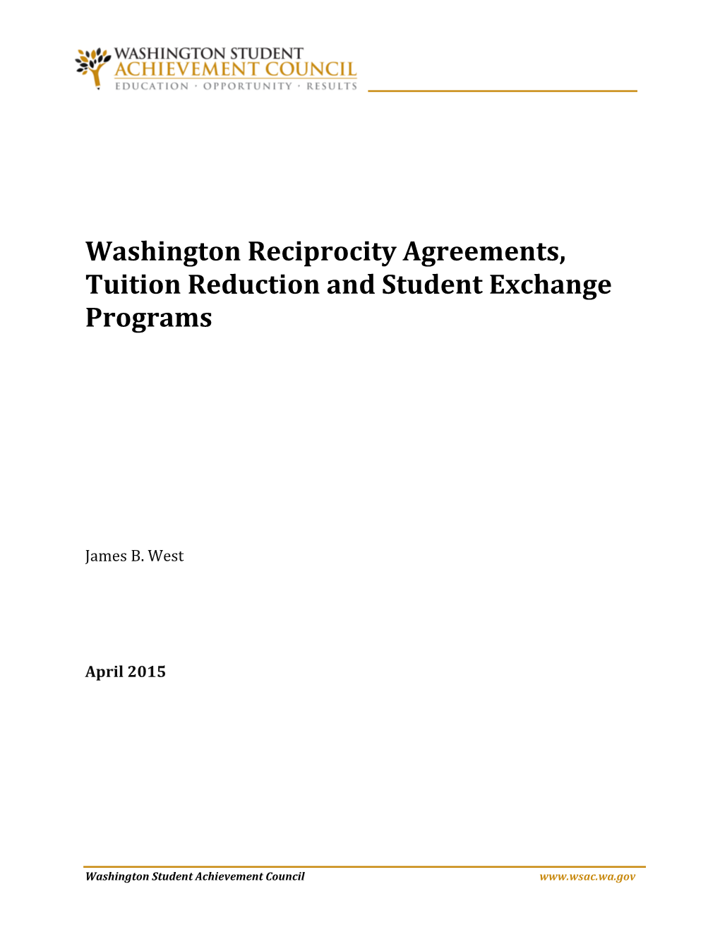 Washington Reciprocity Agreements, Tuition Reduction and Student Exchange Programs