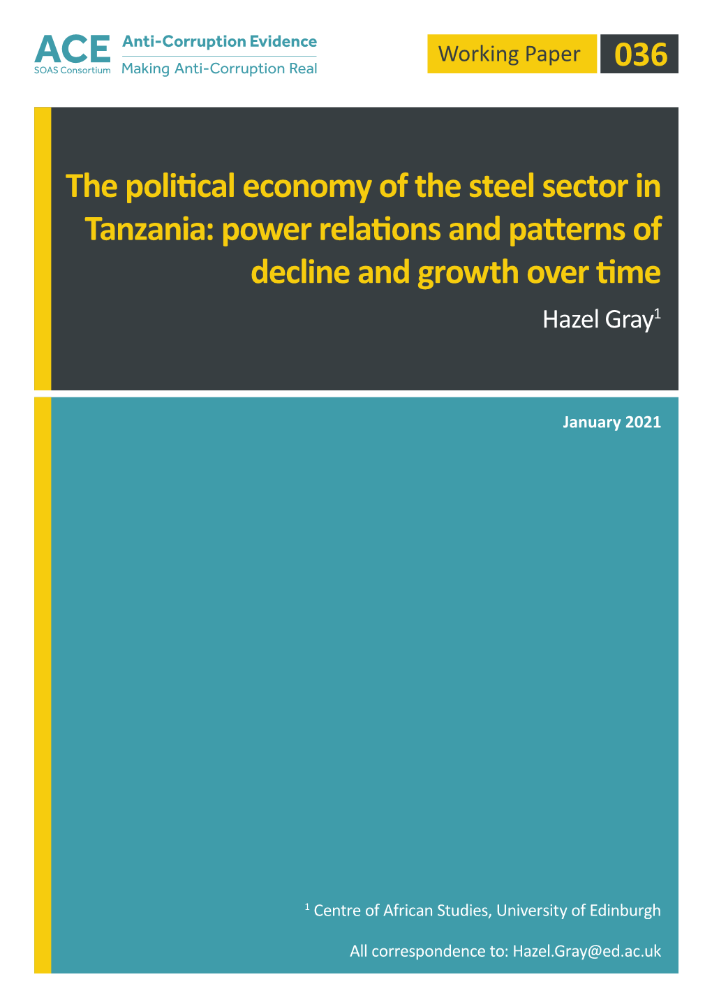 036 the Political Economy of the Steel Sector in Tanzania