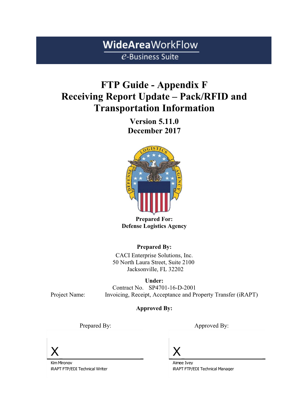 Receiving Report Update Pack/RFID and Transportation Information