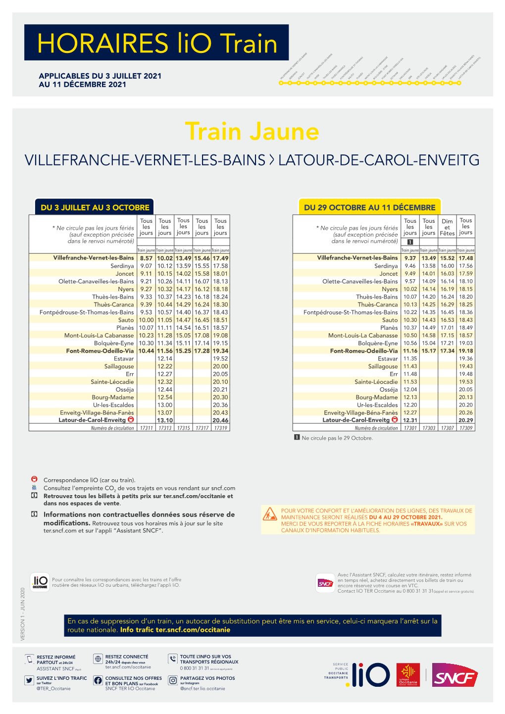 Train Jaune VILLEFRANCHE-VERNET-LES-BAINS LATOUR-DE-CAROL-ENVEITG