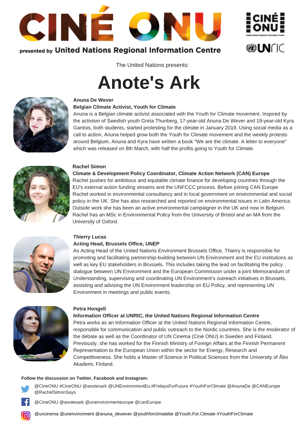 Anote's Ark Anuna De Wever Belgian Climate Activist, Youth for Climate Anuna Is a Belgian Climate Activist Associated with the Youth for Climate Movement