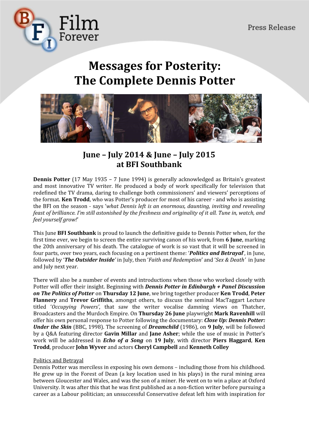 The Complete Dennis Potter