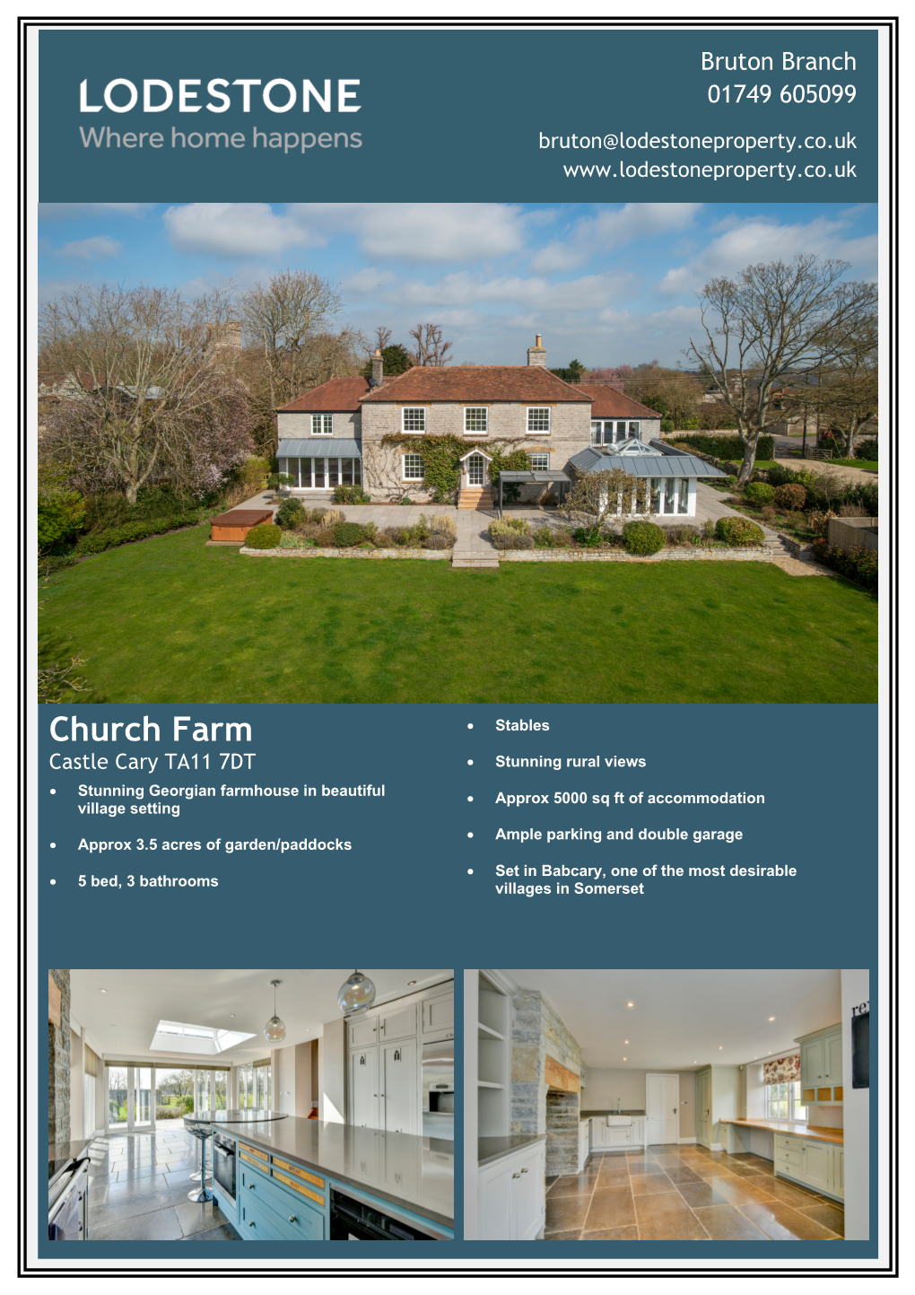 Church Farm Castle Cary TA11 7DT • Stunning Rural Views