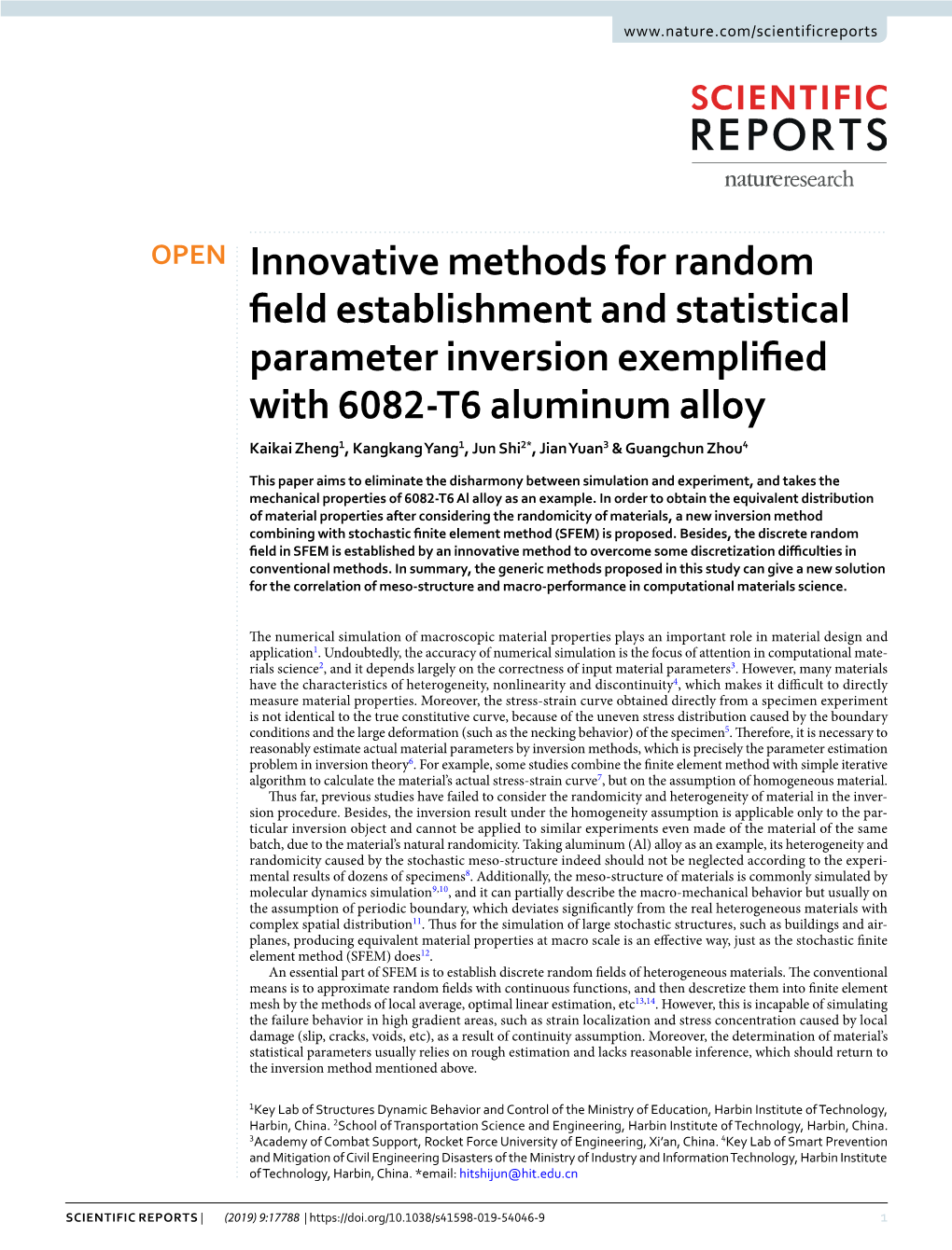 Innovative Methods for Random Field Establishment and Statistical