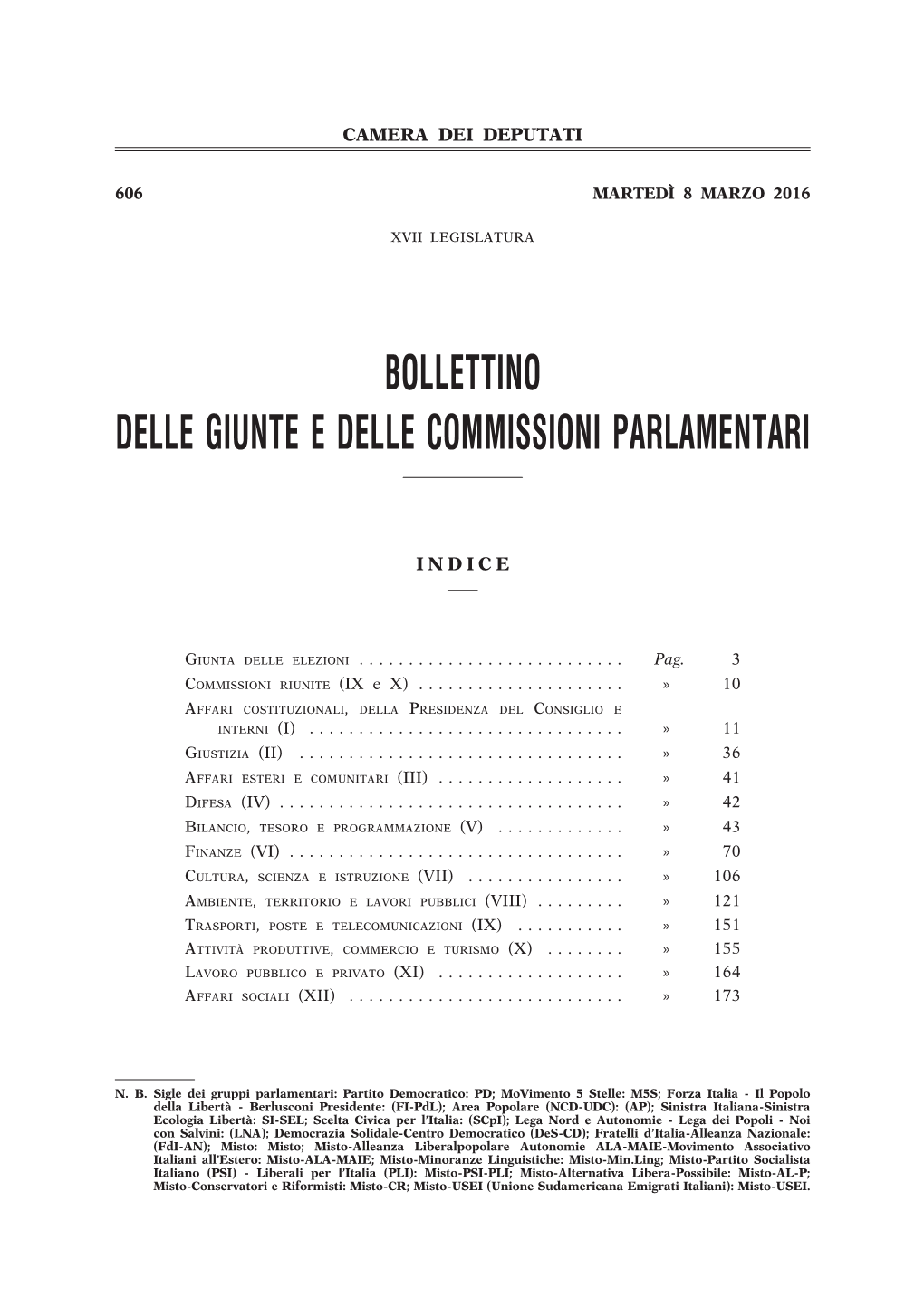 Bollettino Delle Giunte E Delle Commissioni Parlamentari